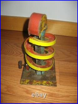 1920's Kellermann CKO 291 Tin Wind-up Circus Toboggan Marble Game German Antique