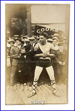 1920s Circus Strong Man Cleveland OH Business Stunt RPPC Photos (3)