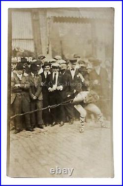 1920s Circus Strong Man Cleveland OH Business Stunt RPPC Photos (3)