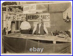 1920s Model Airplanes & Signs Carnival Fair Salesman Booth Press Photo