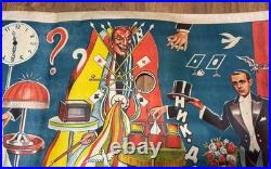 1930 Antique Circus illusionist Art Poster Magic Tricks Magician Magic Show 27'