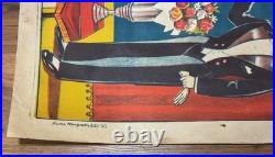 1930 Antique Circus illusionist Art Poster Magic Tricks Magician Magic Show 27'