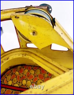 1940-50s J. Chein Tin Litho Wind Up Rollercoaster Toy Antique Circus INVRM