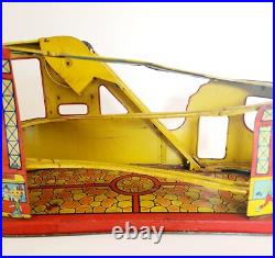 1940-50s J. Chein Tin Litho Wind Up Rollercoaster Toy Antique Circus INVRM