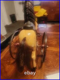 1940's 3 Wheeled Circus Horse Tricycle Reproduction Antique Style Wood Horse