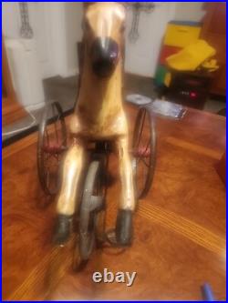 1940's 3 Wheeled Circus Horse Tricycle Reproduction Antique Style Wood Horse