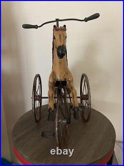 1940's Antique Three Wheeled Circus Horse Tricycle Bike Vintage Horse Bike