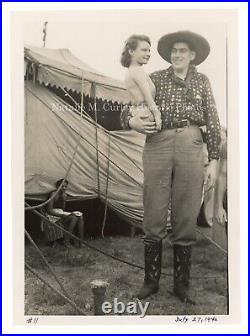 1940s Intimate Married Circus Performers Candid Art Photo