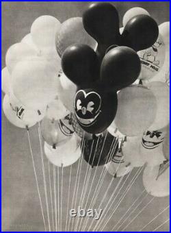 1940s Vintage Circus MICKEY MOUSE Ears BALLOONS Bouquet Disney Photo Art 12x16