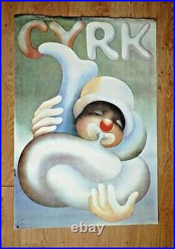 1975 Original Vintage Polish Poland Art Poster Tomasz Ruminski CYRK Circus Clown