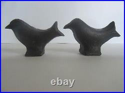 (2) Antique Carnival Shooting Gallery Game Cast Iron Bird Target / Bookends