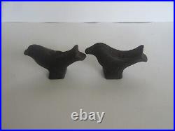 (2) Antique Carnival Shooting Gallery Game Cast Iron Bird Target / Bookends