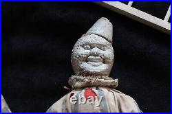 2 Antique Schoenhut Clown with Ladder and chair, toy block Humpty Dumpty Circus