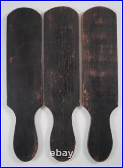 3 Antique Wooden Carnival Circus Game Wheel Betting Paddles Casino Gambling #5