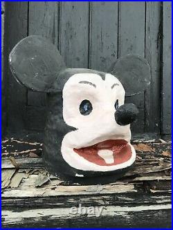 60's French Carnival Papier Mache Plaster Mickey Mouse Head/Mask Funfair Circus