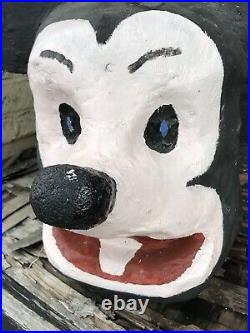 60's French Carnival Papier Mache Plaster Mickey Mouse Head/Mask Funfair Circus