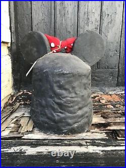 60's French Minnie Mouse Carnival Papier Mache Plaster Head/Mask Funfair/Circus