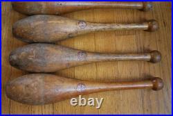 7 Antique Wooden Standard 1 lb. Juggling Pins Narragansett Machine Providence RI