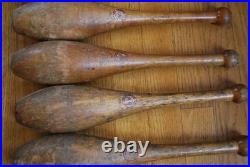 7 Antique Wooden Standard 1 lb. Juggling Pins Narragansett Machine Providence RI