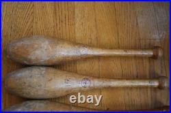 7 Antique Wooden Standard 1 lb. Juggling Pins Narragansett Machine Providence RI