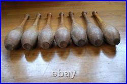 7 Antique Wooden Standard 1 lb. Juggling Pins Narragansett Machine Providence RI