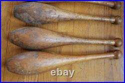 7 Antique Wooden Standard 1 lb. Juggling Pins Narragansett Machine Providence RI