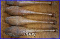 7 Antique Wooden Standard 1 lb. Juggling Pins Narragansett Machine Providence RI