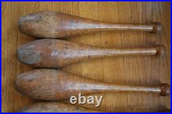 7 Antique Wooden Standard 1 lb. Juggling Pins Narragansett Machine Providence RI