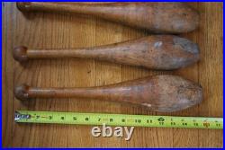 7 Antique Wooden Standard 1 lb. Juggling Pins Narragansett Machine Providence RI