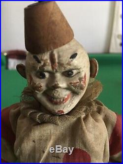 8 Shoenhut Circus Doll Clown RARE Antique Early 1900s