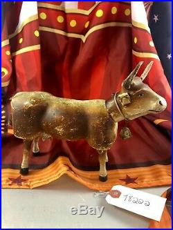 9 Antique American Composition Schoenhut Circus Cow Doll! Rare! Adorable! 18210