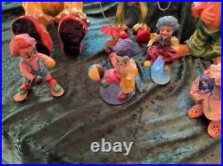 9 Vintage Paper Mache Clowns Large to small Made in Mexico. By Luna, Alvarez