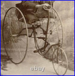 AMAZING HALF-MAN on TRICYCLE Rare ANTIQUE FREAK PHOTO 1890s True CIRCUS SIDESHOW