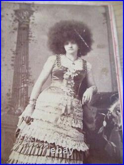 ANTIQUE 1800's CDV PhotoEISENMANN Studio NYCircus LADYSideshow BIG HAIR(G)