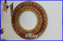 ANTIQUE CARNIVAL CASINO CIRCUS FAIR ROULETTE WHEEL Double Sided