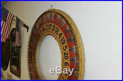 ANTIQUE CARNIVAL CASINO CIRCUS FAIR ROULETTE WHEEL Double Sided
