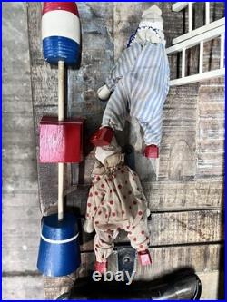 ANTIQUE SCHOENHUT HUMPTY DUMPTY CIRCUS CLOWNS (2) Donkey, Elephant, Ladders