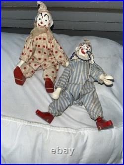 ANTIQUE SCHOENHUT HUMPTY DUMPTY CIRCUS CLOWNS (2) Donkey, Elephant, Ladders