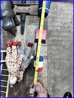 ANTIQUE SCHOENHUT HUMPTY DUMPTY CIRCUS CLOWNS (2) Donkey, Elephant, Ladders