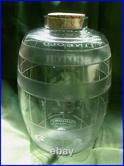 ANTIQUE SCOTCH WHISKY DISPENSER ETCHED GLASS T. WALLIS & Co HOLBORN CIRCUS c1910