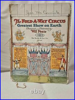 ANTIQUE The Foldaway Circus Paper Toy with Art and Design by Will Pente RARE