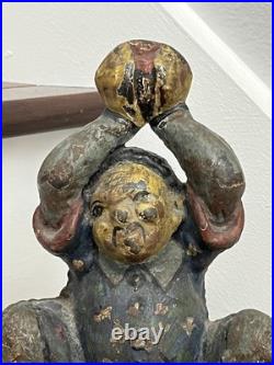 ANTIQUE VICTORIAN c. 1905 VINTAGE 9 lb. CAST IRON CIRCUS CHINESE JESTER DOORSTOP