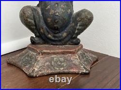 ANTIQUE VICTORIAN c. 1905 VINTAGE 9 lb. CAST IRON CIRCUS CHINESE JESTER DOORSTOP