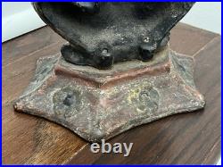ANTIQUE VICTORIAN c. 1905 VINTAGE 9 lb. CAST IRON CIRCUS CHINESE JESTER DOORSTOP