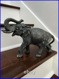 ANTIQUE VINTAGE 8 lb. CAST IRON CIRCUS ELEPHANT DOORSTOP