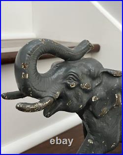 ANTIQUE VINTAGE 8 lb. CAST IRON CIRCUS ELEPHANT DOORSTOP