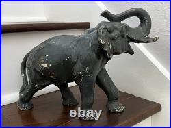 ANTIQUE VINTAGE 8 pound HUBLEY  CAST IRON CIRCUS ELEPHANT DOORSTOP