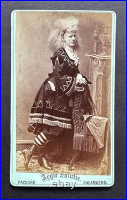 Aggie Zolutie Albino Circassian Scarce CDV of a Circus Sideshow Freak Exhibit