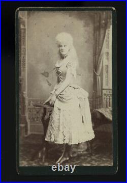 Albino Girl Victorian Sideshow Circus Personality, 1800s CDV Photo Barnum Freak