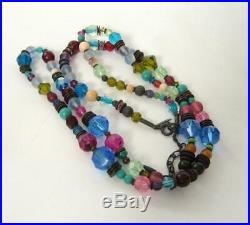Allen Owen Glass Collection Antique Czech Crystals Beads Necklace Signed CIRCUS